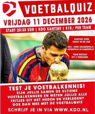 Schrijf je nu in voor de KDO voetbalquiz op 11 december!